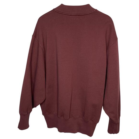 Anine Bing Bradie Designer Logo Crewneck Sweatshirt Burgundy size Large Cotton - Picture 5 of 12